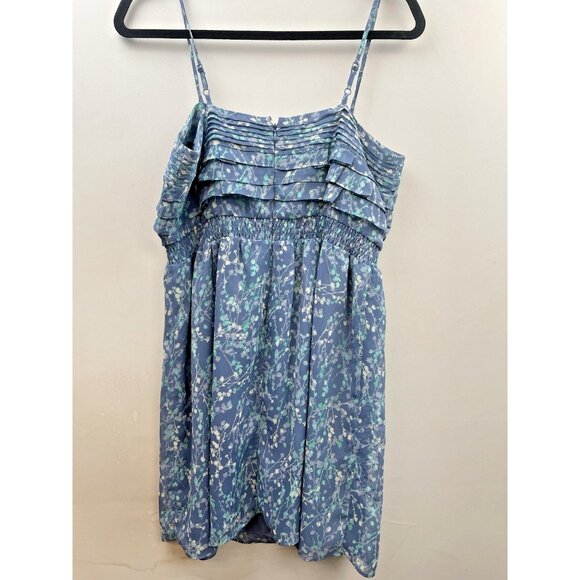 Lauren Conrad Dress Women's Size 12 Blue Floral Sleeveless Ruffle Short Sundress - Picture 13 of 16